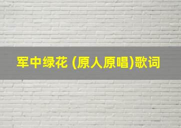 军中绿花 (原人原唱)歌词